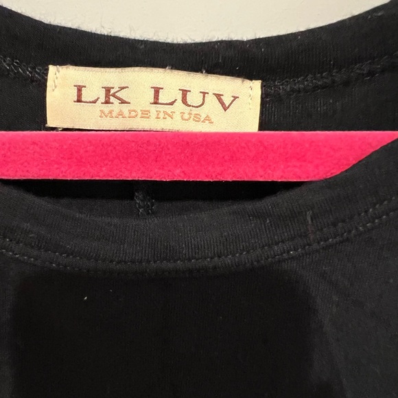 EUC LK Luv Women’s Black Knit Tunic Dress Long Sleeve Round Neck Pockets Size L - Picture 3 of 7